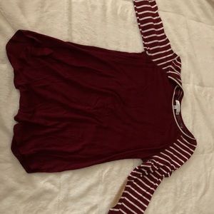 burgundy dress top